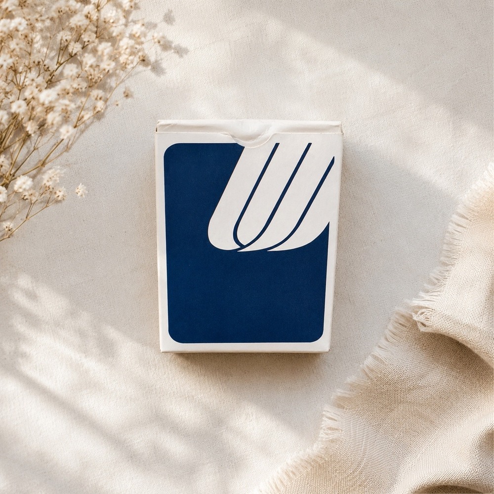 United Airlines Playing Cards Blue Vintage Saul Bass Tulip Logo Retro